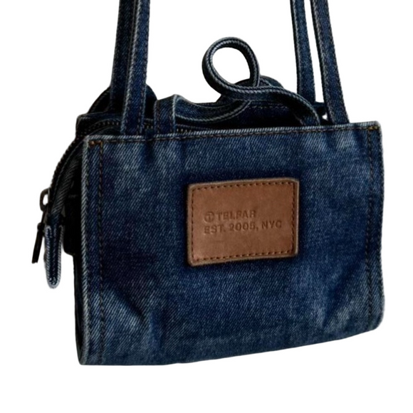 Telfar Denim Mini Shopper Bag - Blue Jean - Picture 5 of 9
